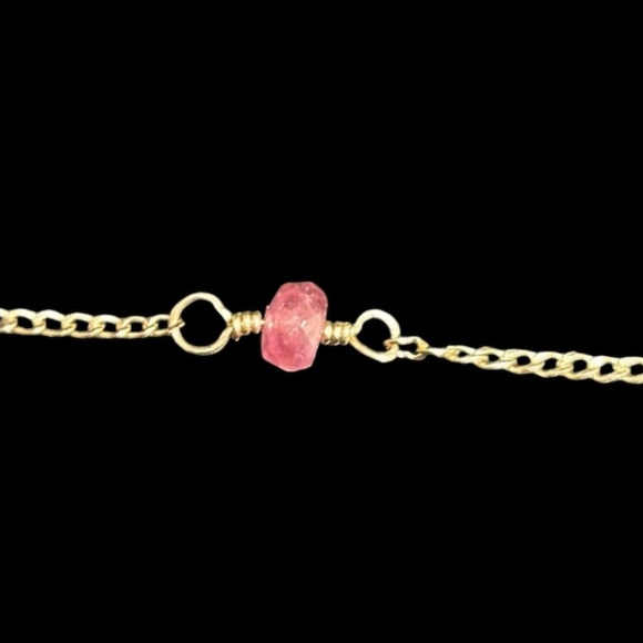 Judith Bright Designer 14K Gold Filled Dainty UNO Chain Bracelet with 4mm Stone - Picture 2 of 5